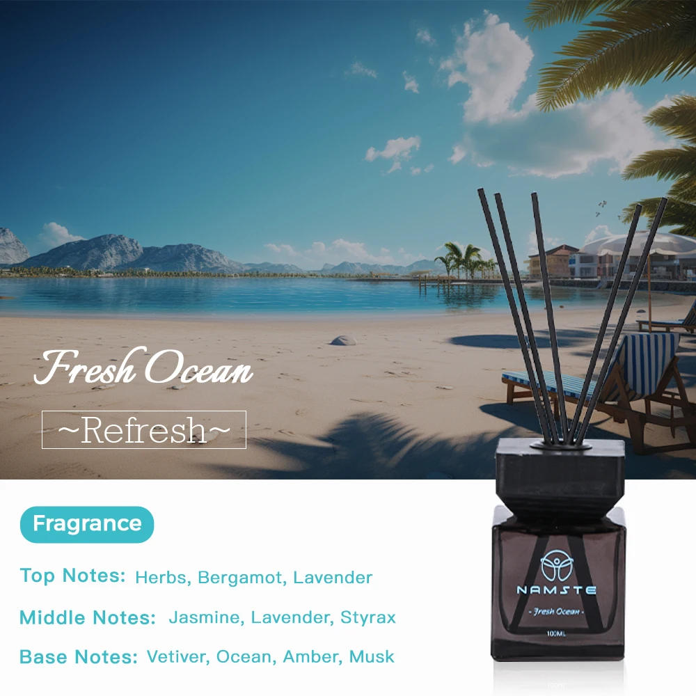 Description Picture 5 of itemNAMSTE Reed Diffuser Oil With Sticks Aromatherapy Essential Oil Reed Diffuser Fragrance Room Flavoring Air Freshener Home Decor