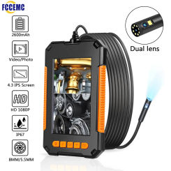 Industrial Endoscope Camera 1080P 4.3 "Single Dual Lens HD1080P Car Inspection Borescope IP68 Waterproof Sewer Camera With LED