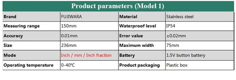 Description Picture 4 of itemFUJIWARA High-precision Digital Caliper  Fraction Display/Millimeters/Inches