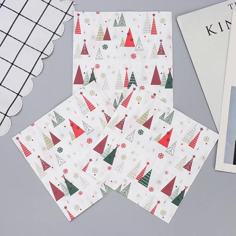 Description Picture 4 of itemChristmas Tree Print Disposable Paper Napkin For Xmas Theme Party Supplie For Home Christmas Decoration and Table Accessories