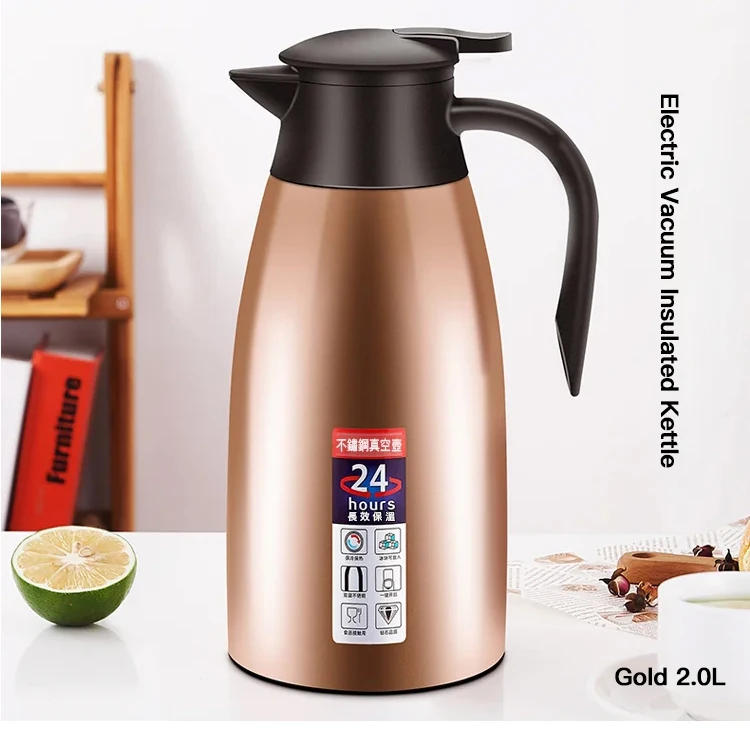 Description Picture 2 of itemIconic Brand 2L Thermal Coffee Bottle Stainless Steel Vacuum Flasks Office Hot Coffee Thermos Insulation Kettle Hot Water Thermos Pot