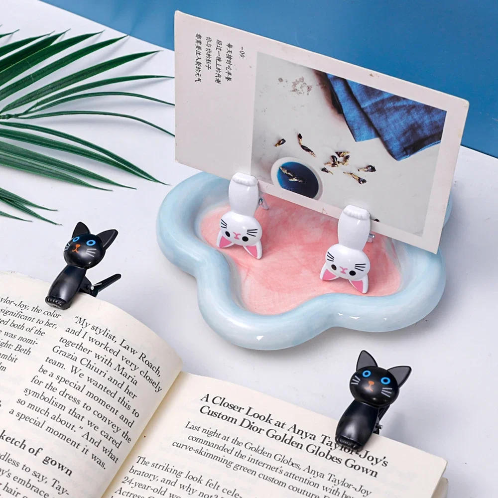 Description Picture 4 of item2-16Pcs Sealing Bag Clips Cute Cat Shape Portable Snack Clamp Office Message Photo Clip Home Laundry Hanging Clothes Sock Clamps