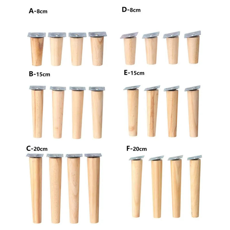 Description Picture 3 of item4Pcs Tapered Feet Wooden Furniture Legs Practical Computer Desk Sofa Chair Furniture Accessories Nightstand Storage Box Leg