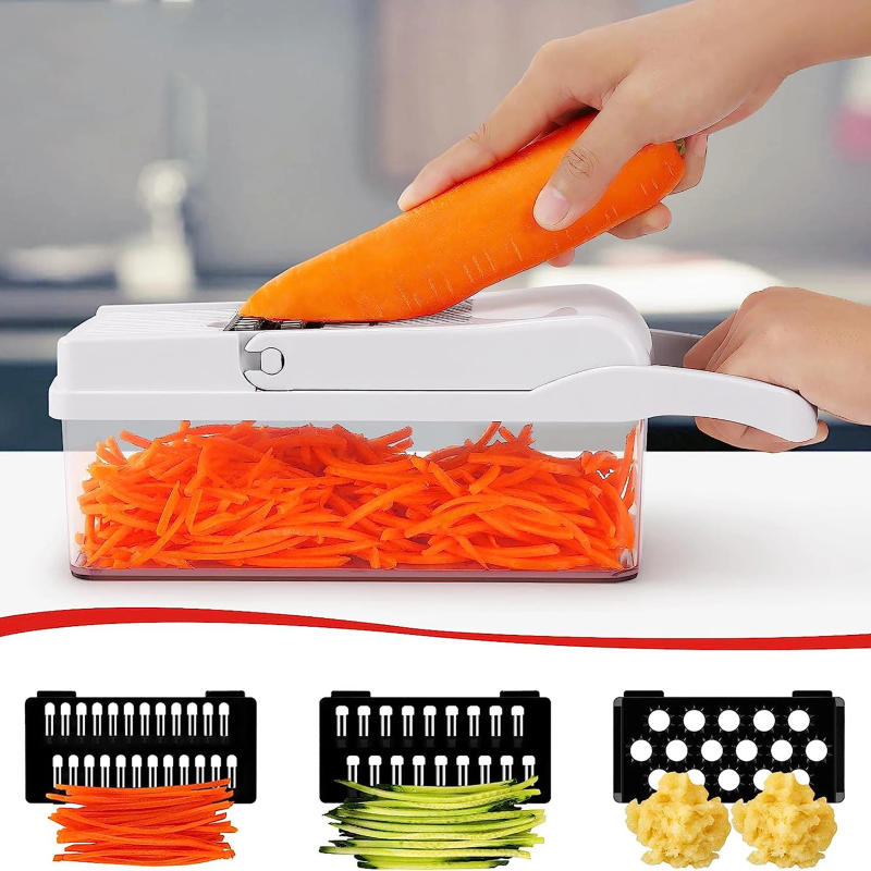 Description Picture 6 of item12 in 1 Multifunctional Vegetable Cutter Food Chopper Potato Slicer Carrot Grater Onion Shredder Salad Cutter Kitchen Gadgets