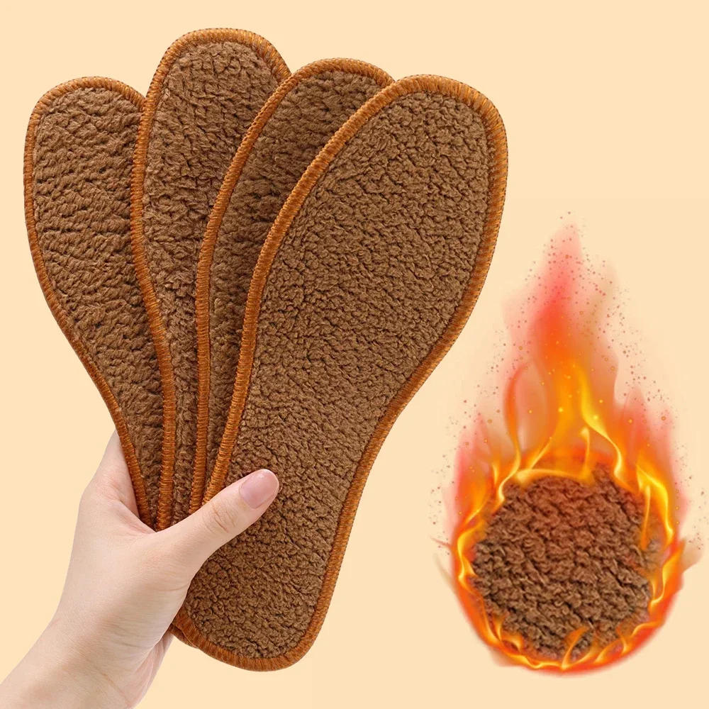 Description Picture 4 of item2/4pcs Winter Alpaca Wool Insoles Soft Plush Warm Thicken Foot Thermal Insert Unisex Breathable for Snow Boot Shoe Heat Paddings