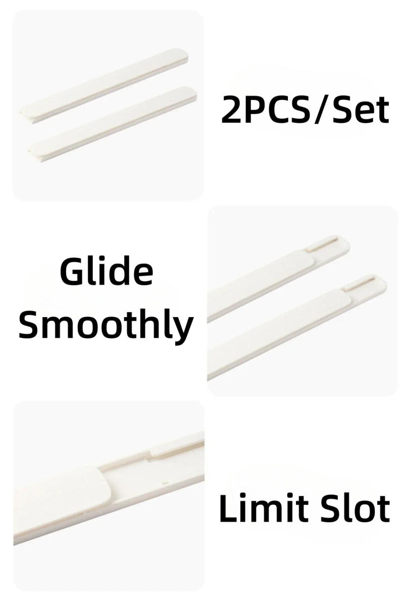 Description Picture 4 of item1 2 5PCS Convenient Retractable Drawer Sliding Rails Household White Bin Tracks Accessories Pullout Storage Rack Slide Hardwar