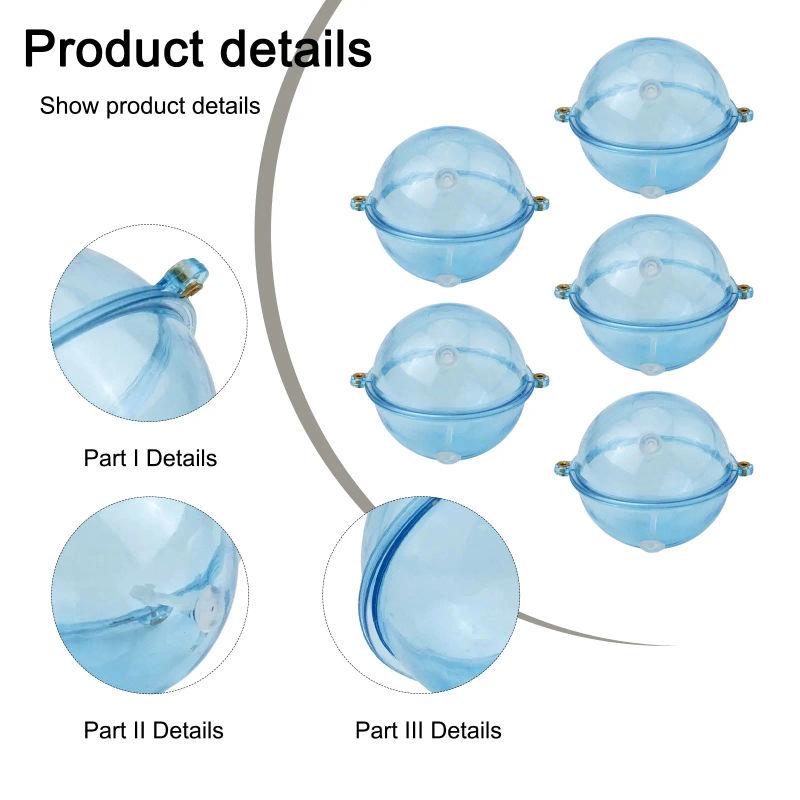 Description Picture 2 of item5pcs Fishing Floating Buoy 25/32/40/47mm Transparent Hollow Bubble Ball Shape Fishing Float For Sea River Fishing Tackles