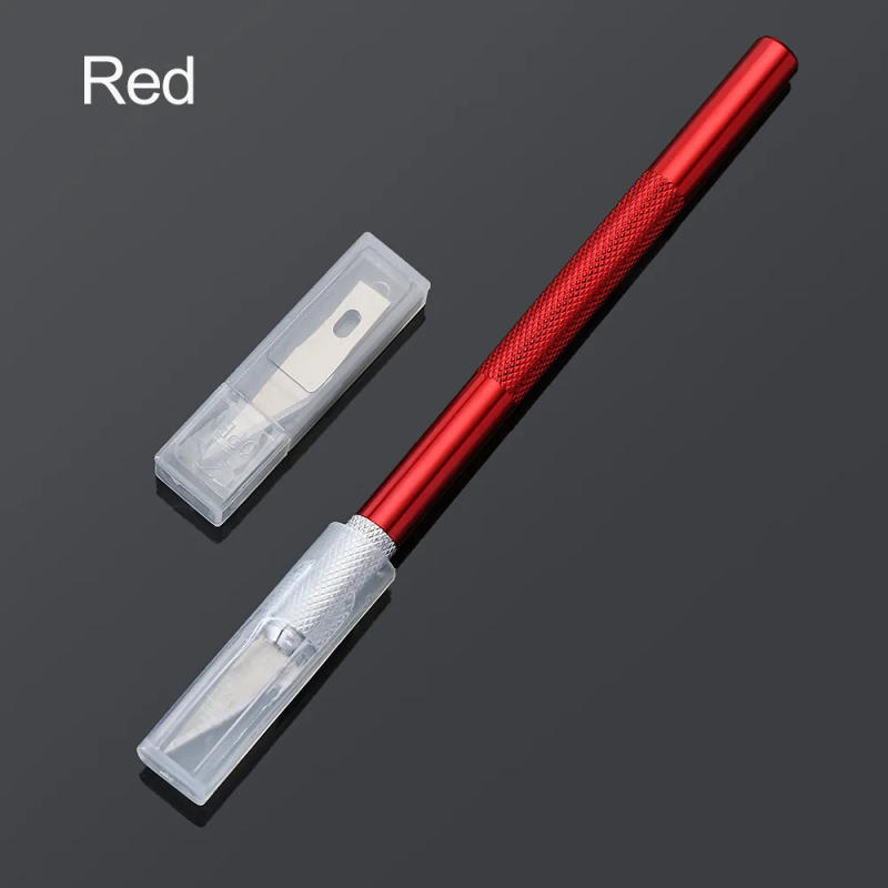 Description Picture 6 of item1PC 6 Colors Metal Handle Non-Slip Knife With 6Pcs Blade Scalpel Engraving Cutter Sculpture Carving Knife Pastry Cake Tools