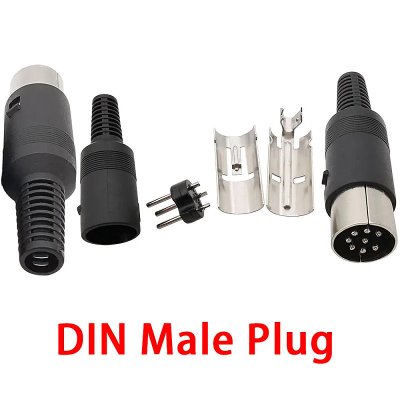 Description Picture 4 of item1Set DIN Audio Adapter 3/4/5/6/7/8 Pin DIN Male Plug with Plastic Handle + Female Socket Hulled Panel Mount Chassis Connector