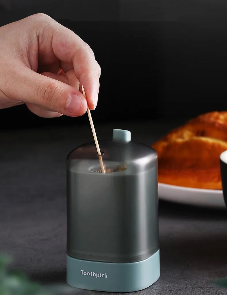 Description Picture 4 of itemPress-type Plastic Toothpick Box Creative Automatic Kitchen Toothpick Container Portable Living Room Dining Room Storage Box