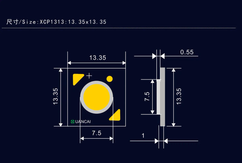 Description Picture 6 of item26pcs 1313mm 6W CRI95+ led cob light beads 6W Light Emitting Diode bridgelux led DIY Track Lamp LED Grille Lamp.