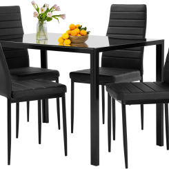 Dining Table Set Glass Dining Room Table Set for Small Spaces Kitchen and Chairs for 4 Table with Chairs Home Furniture