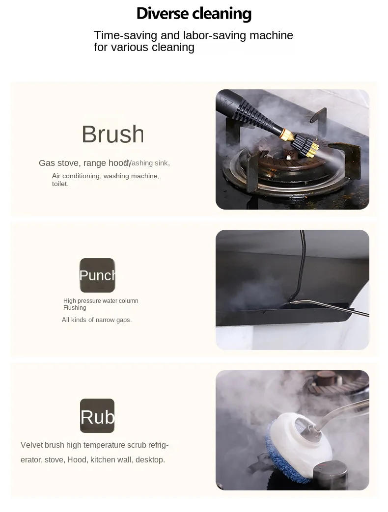 Description Picture 6 of itemHigh pressure high temperature steam cleaner range hood air conditioner home appliance deep cleaning tool household cleaning