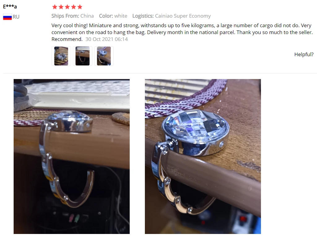 Description Picture 6 of itemFashion Bag Holder Handbag Hanger Folding Hook Holder Portable Key Ring Rack Table Hook Hardware Travel Outdoor Storage Hanger