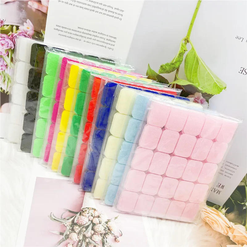 Description Picture 3 of itemSquare Sticker Adhesive Self Adhesive Fastener Tape 20*28mm 20*45mm Nylon Hooks and Loops Strong Glue Tape Sticker Fasteners