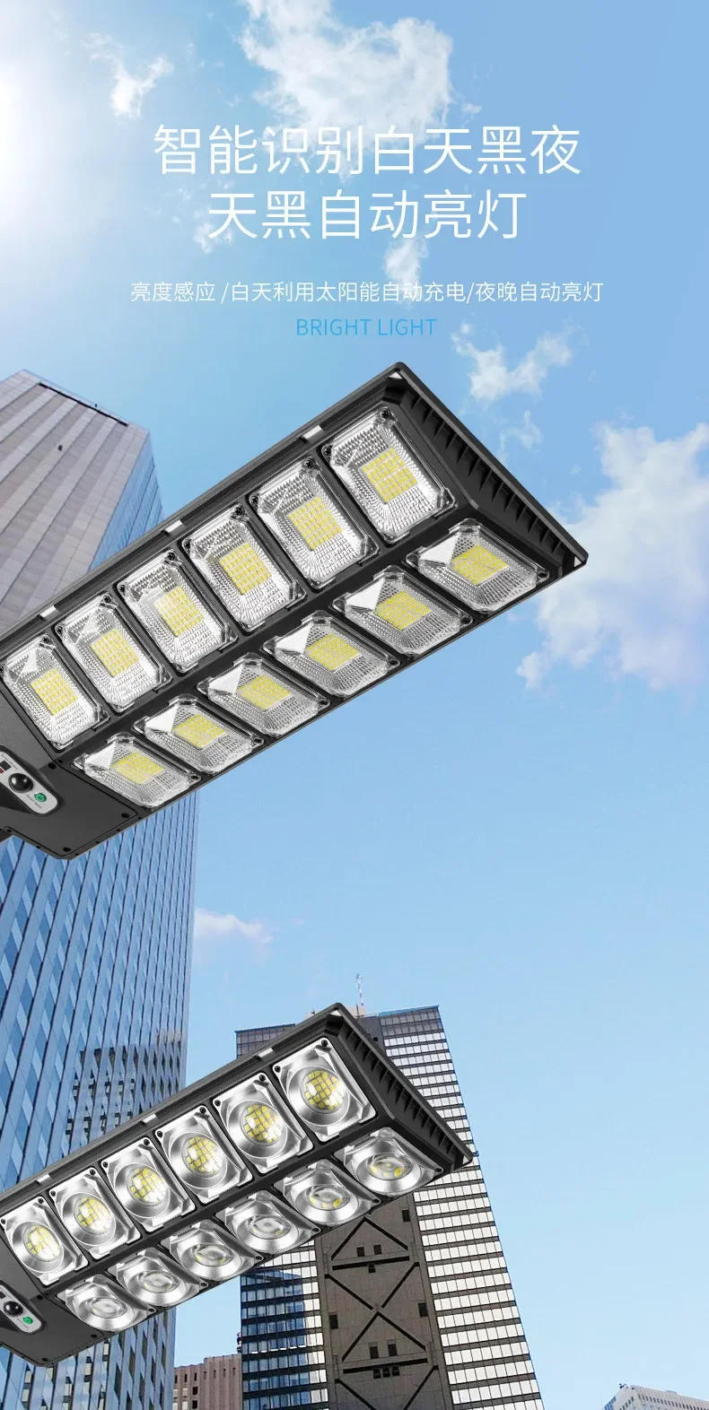 Description Picture 4 of itemNew Solar Double Row Street Light Integrated Induction Garden Light Street Stall Night Market New Rural Outdoor LED Lighting Hot