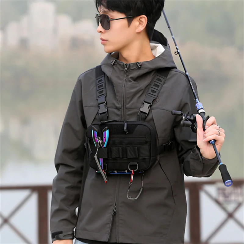 Description Picture 6 of itemNew Fishing Chest Bag Men Training Bags Waterproof Molle Nylon Climbing Camping Backpacks Outdoor Travel Vest Backpack Waist Bag