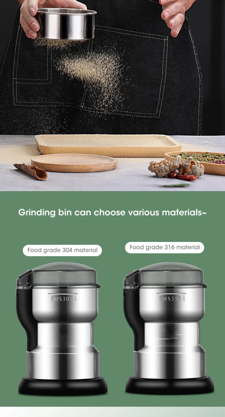 Description Picture 4 of itemHouselin 400W Multifunctional Kitchen Cereal Nuts Beans Spices Grains Grinder Electric Coffee Grinder