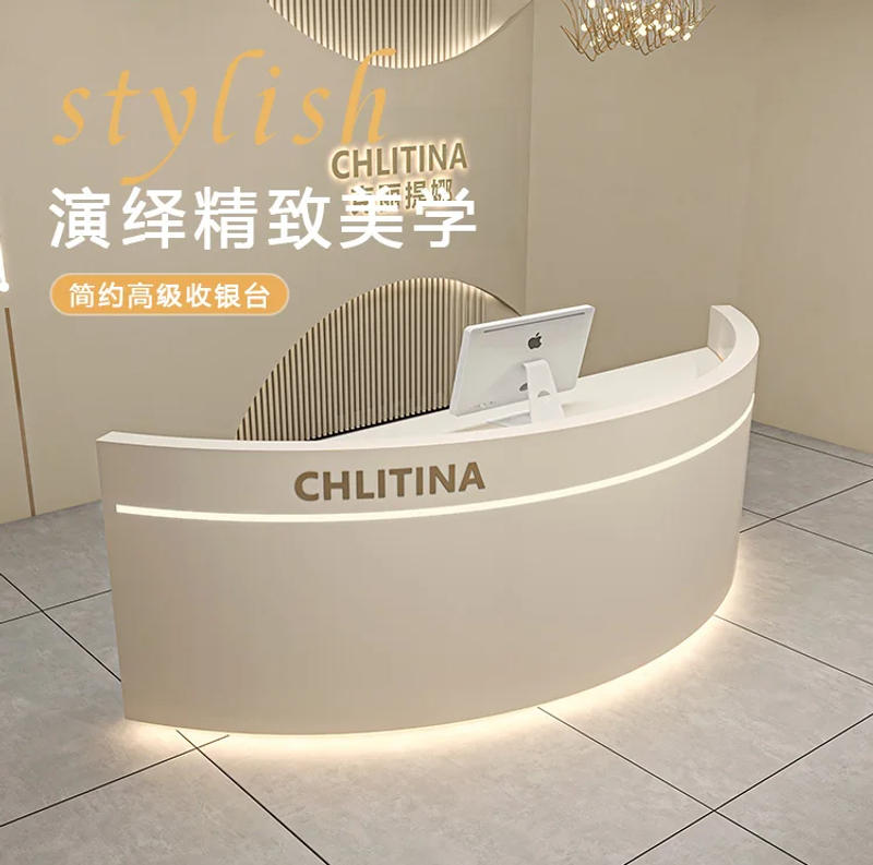 Description Picture 2 of itemSmall Church Pulpit Front Desk Lectern Bar Laudry Cabinet Retail Checkout Counter Banco Reception Mobile Bureau Shop Furniture