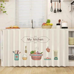 INS Cabinet Kitchen Curtain Dustproof Cupboard Wardrobe Cover Durable Self-Adhesive Cabinet Curtain Wardrobe Bookcase Cortinas커튼