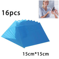 16Pcs 15CM Square Mirror Wall Sticker Square Self-adhesive Acrylic Mirror Tiles Stickers For Bedroom Bathroom Home Decor