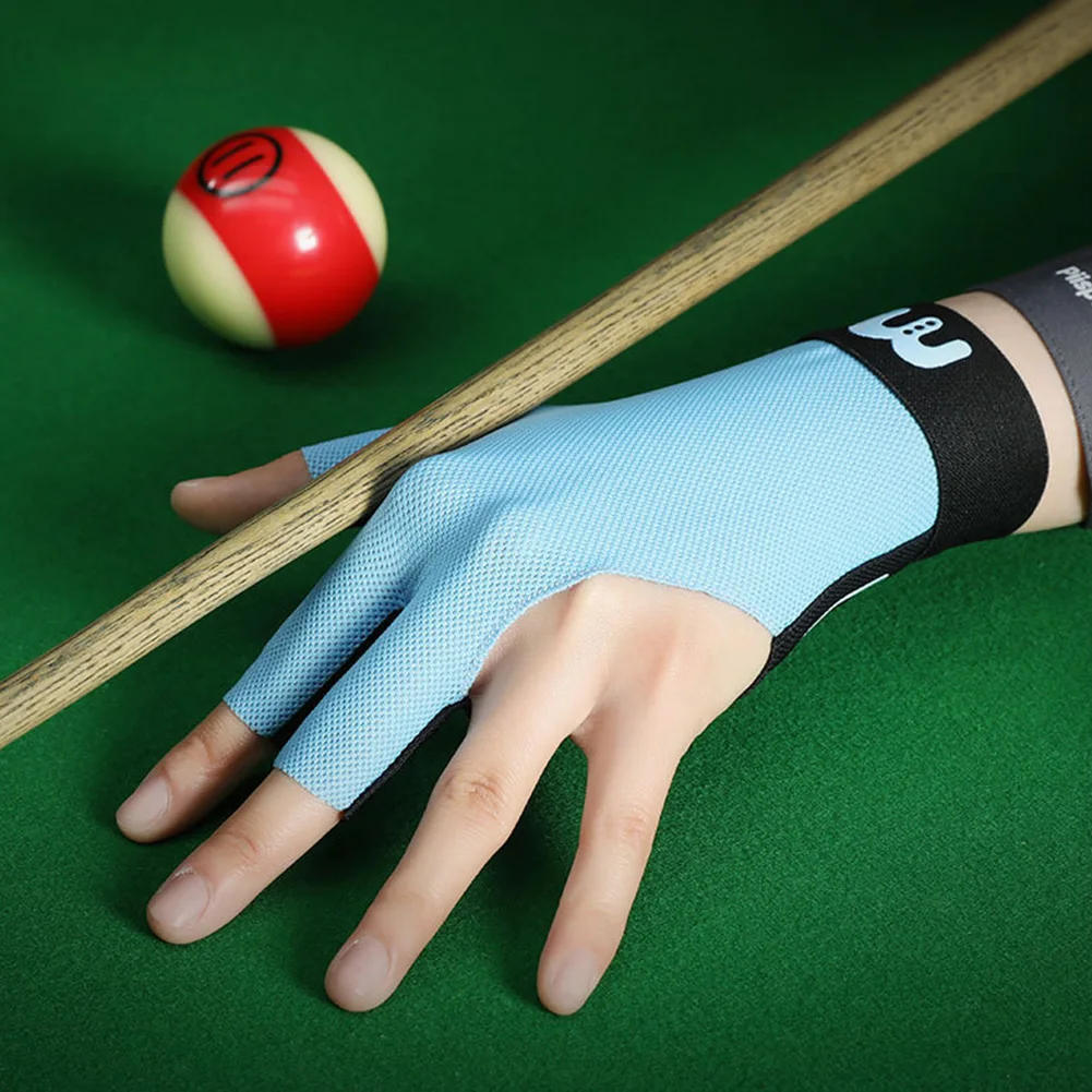 Description Picture 4 of item1Pc Billiards Glove Left Hand Three Finger Snooker Billiard Glove Non Slip Elasticity Billiard Training Gloves Accessories