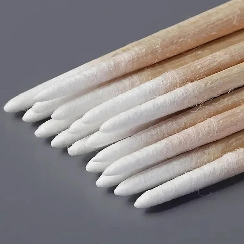 Description Picture 3 of item200Pcs Nails Wood Cotton Swab Clean Sticks Bud Tip Wooden Cotton Head Manicure Detail Corrector Nail Polish Remover Art Tool