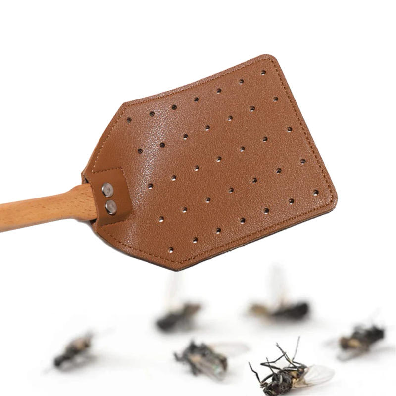 Description Picture 4 of itemManual PU Leather Fly Swatter Handheld Mosquito Swatter With Wooden Handle Durable Fly Swatters For Home Indoor Outdoor Garden