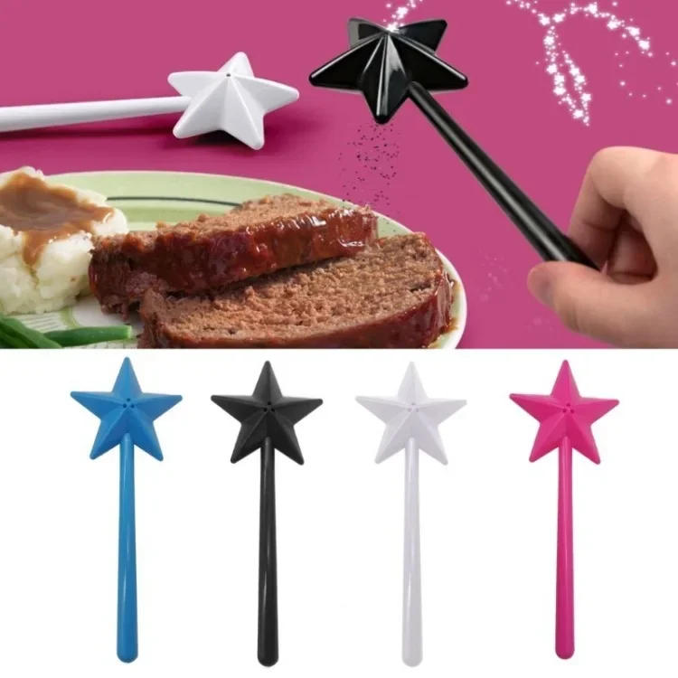 Description Picture 3 of itemPortable Salt Pepper Shakers Refillable Magical Star Wand Spice Dispenser Seasoning Shaker Set Kitchen Supplies BBQ Gadgets