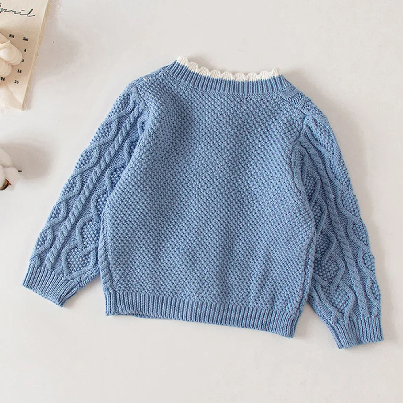 Description Picture 5 of itemWinter Spring Baby Knitted Clothing Long Sleeved Floral Embroidery Knitting Coat Newborn Baby Girls Knitting Cardigan Sweater