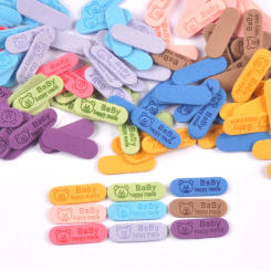50Pcs Cute Bear Handmade Labels Sewing Accessories Clothes Leather Tags Hand Made DIY Crafts Hats Shoes Knitting Label c3509