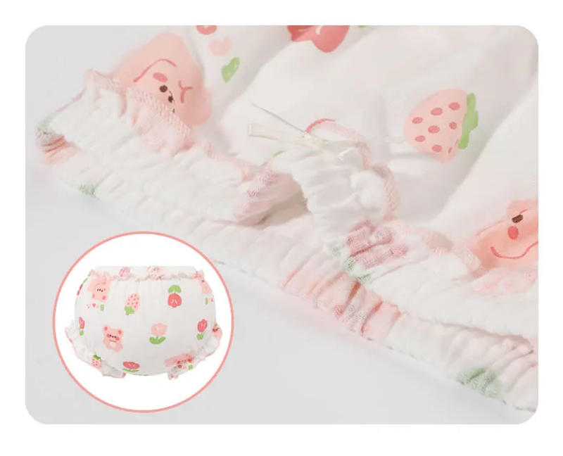 Description Picture 6 of item2pieces Kids Cotton Underwear Panties Girl Baby Infant Cute Big Bow Dots Shorts For Children Fashion Can Wear Outside Underpants