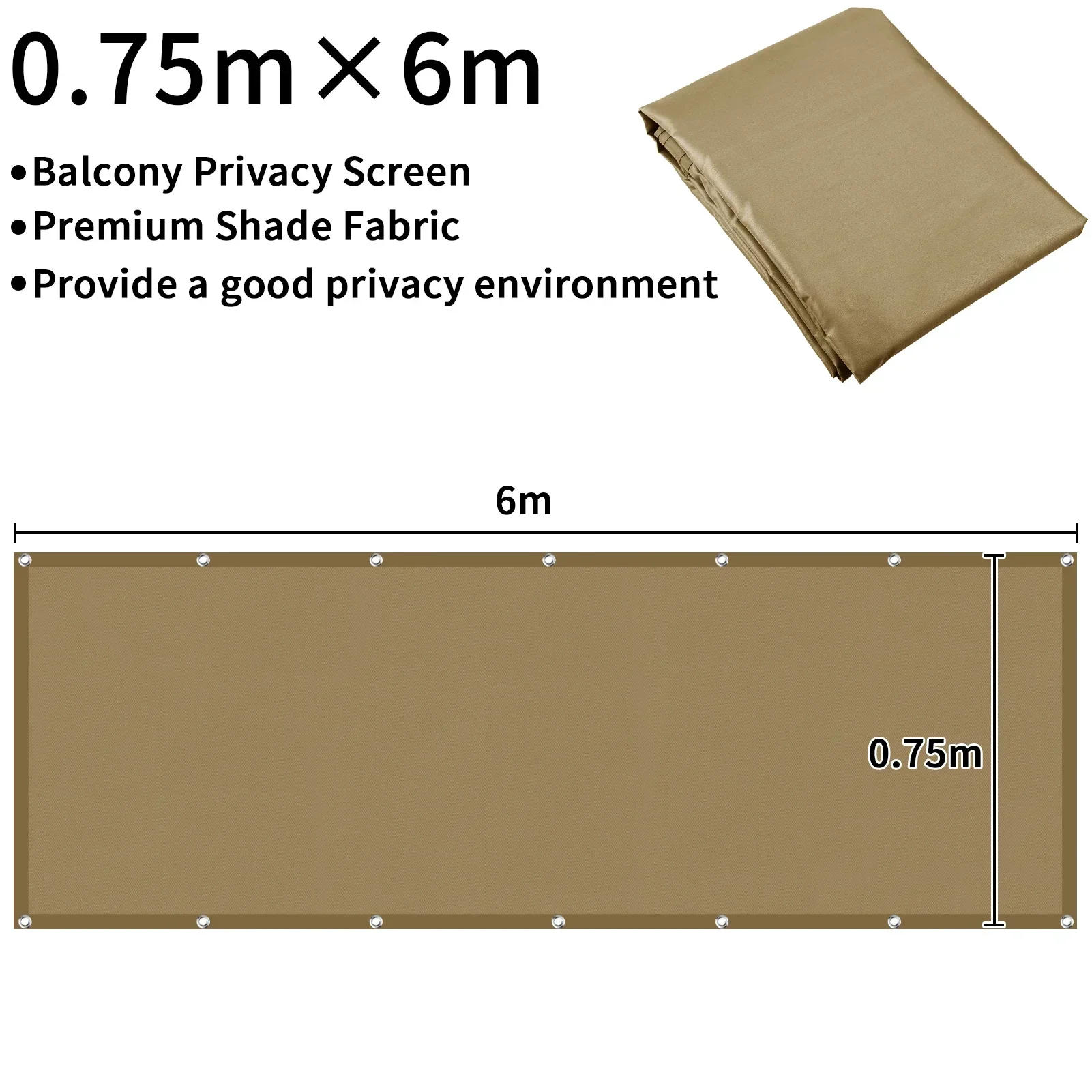 Description Picture 3 of itemBalcony Privacy Screen Fence Cover UV Protection Weatherproof Waterproof Windscreen for Apartments Patio Outdoor Backyard Porch
