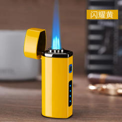 Metal USB Triple Torch Transom LED Jet Cigar Lighter Three Nozzle Turbo Windproof Cigar Lighter Smoking Accessories Men‘s Gift