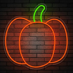 orange Pumpkin LED Neon Sign USB Powered Dimmer Switch Wall Decor Night Light For Bedroom Shop Bar Halloween Art Party Gift Yard