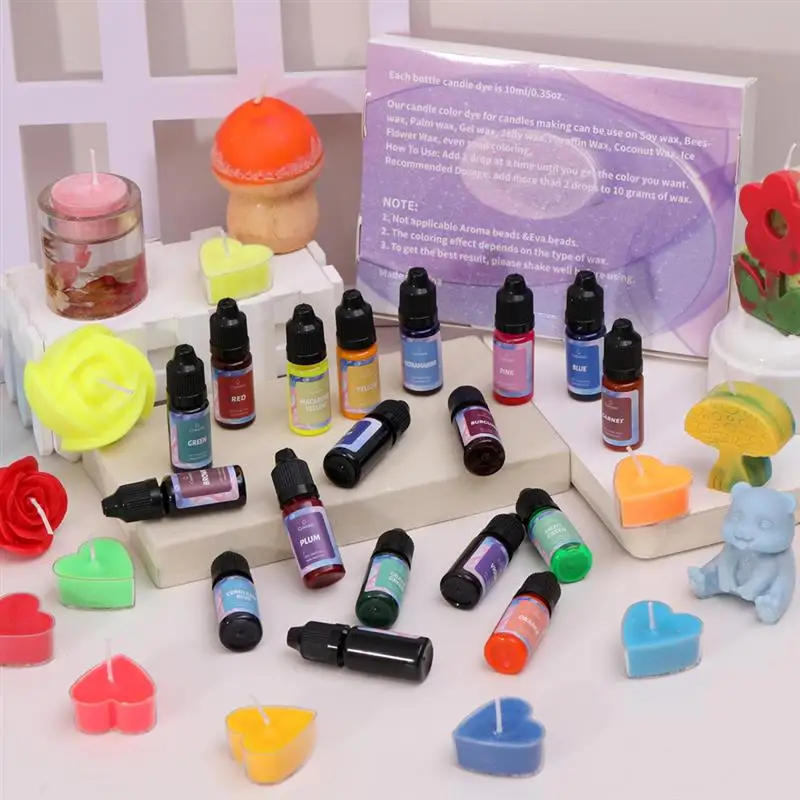 Description Picture 4 of item18/24/30 Colors Candle Dyes Pigment Set DIY Candle Soap Dye Liquid Colorant Making Kit Handmade Candle Mold Epoxy Resin Crafts