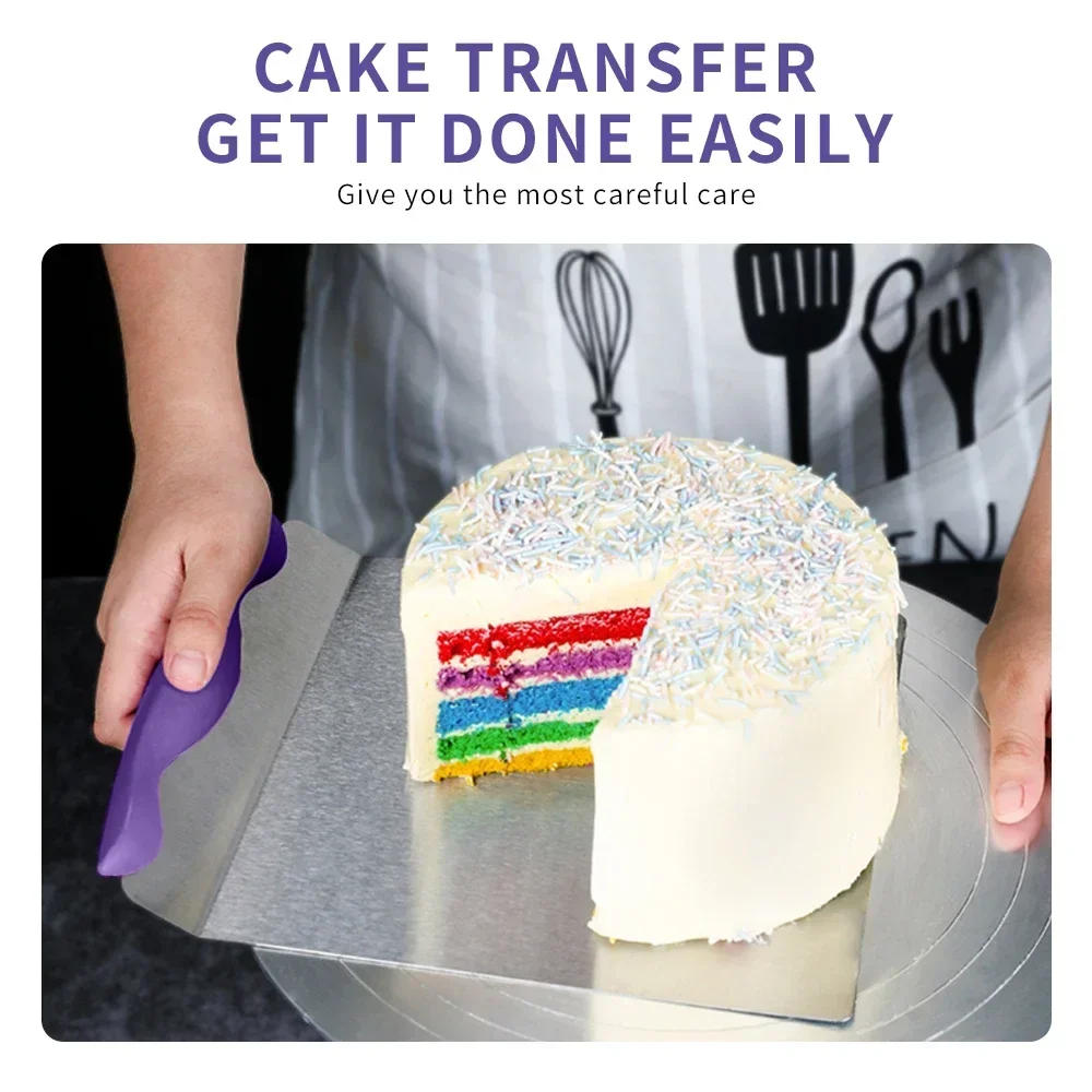 Description Picture 5 of itemStainless Steel Cake Tray Transfer Scoop Cake Moving Plate Baking Tool Bread Pizza Blade Lifter Shovel Pastry Scraper Bakeware