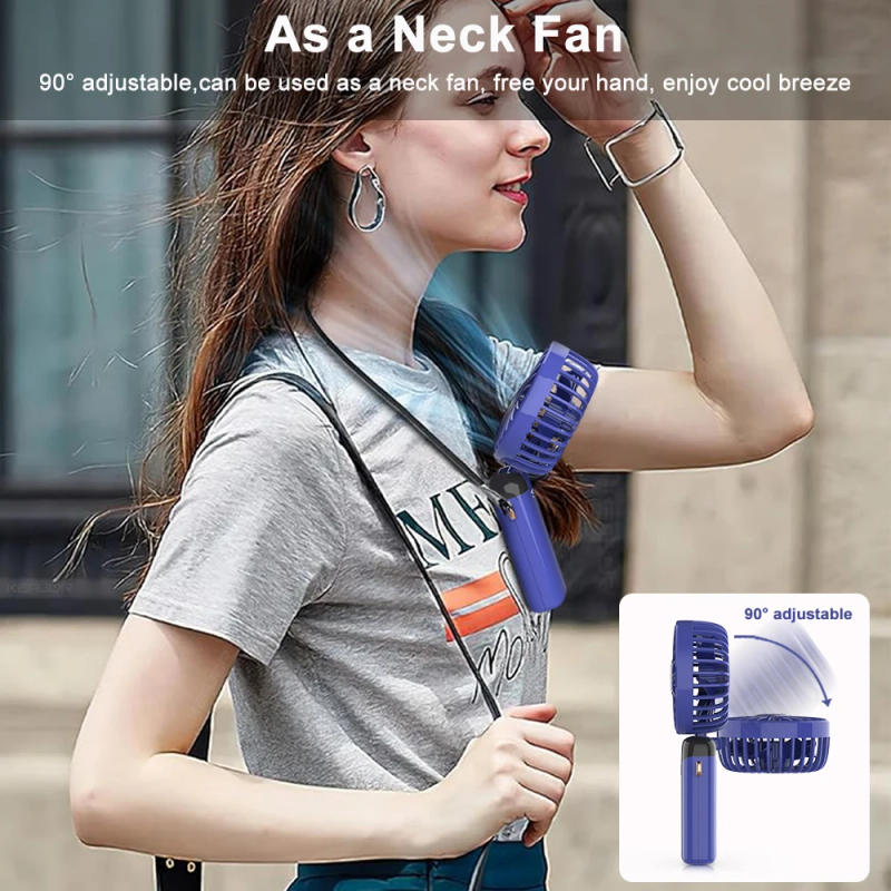 Description Picture 4 of itemPortable Fan Mini Handheld Fan Portable Folding Hanging Neck Fan 5 Speed USB Rechareable Foldable Small Fans with Display Screen