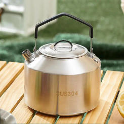 1L/1.5L Camping Water Kettle Outdoor Coffee Kettle Tableware Picnic Set Supplies Camping Tea Kettle Tourism Cookware