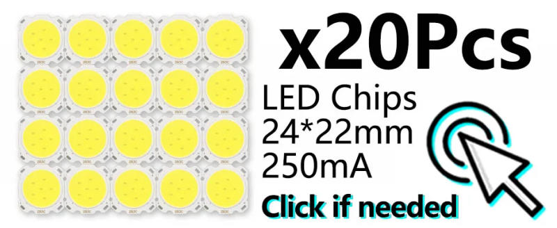 Description Picture 3 of item20pcs a lot High Power LED COB Light Bulb 250mA Size 20MM 3W 5W 7W 10W LED Source Chip Light Lamp SpotLight Downlight Lamps DIY