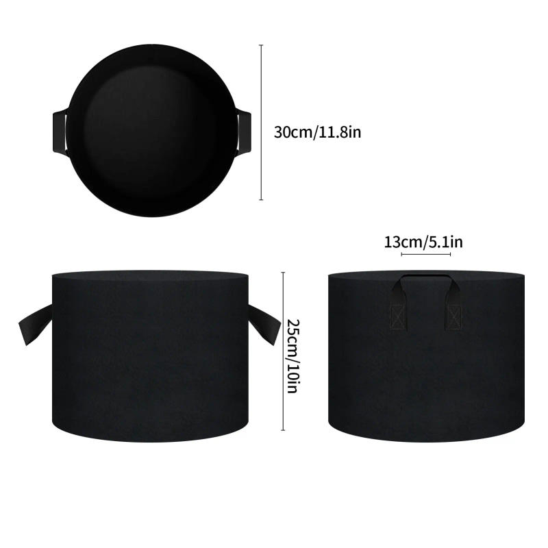 Description Picture 3 of item5-20Pcs Vegetable/Flower/Plant Grow Bags 5 Gallon Thickened Non-Woven Felt Fabric Planter Flower Pot with Handles