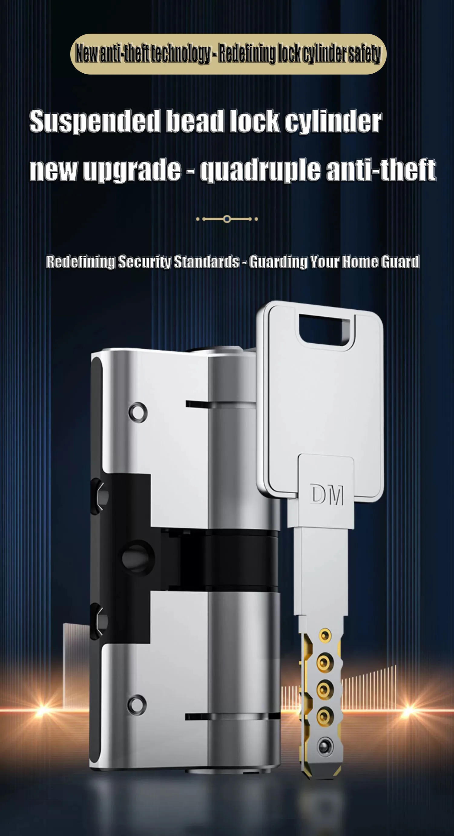 Description Picture 2 of itemEuropean standard 8 keys cylinder,Outdoor door locks, cylinder locks for entry doors, Cylinder door lock Door lock core