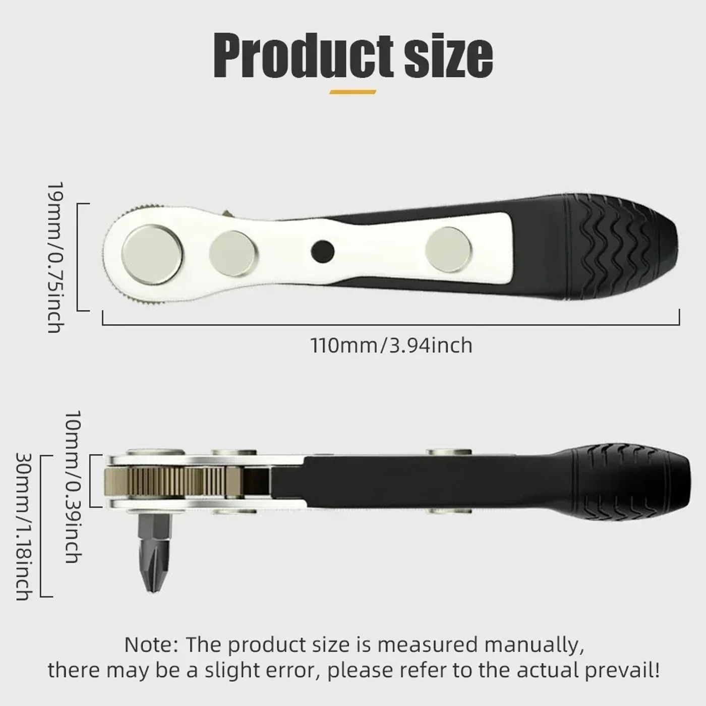 Description Picture 6 of itemHexagon Ratchet Spanner 1/4 Inch Hex Quick Release Socket Household Repair Wrench Bidirectional Control Double Head Screwdriver