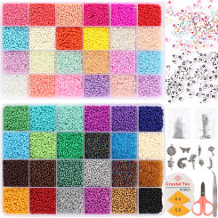 1 Set 2mm Glass Beads Letter Seed Bead With Vintage Pedant  Thread For DIY Crafts Sewing  Embroidery Materials I0825
