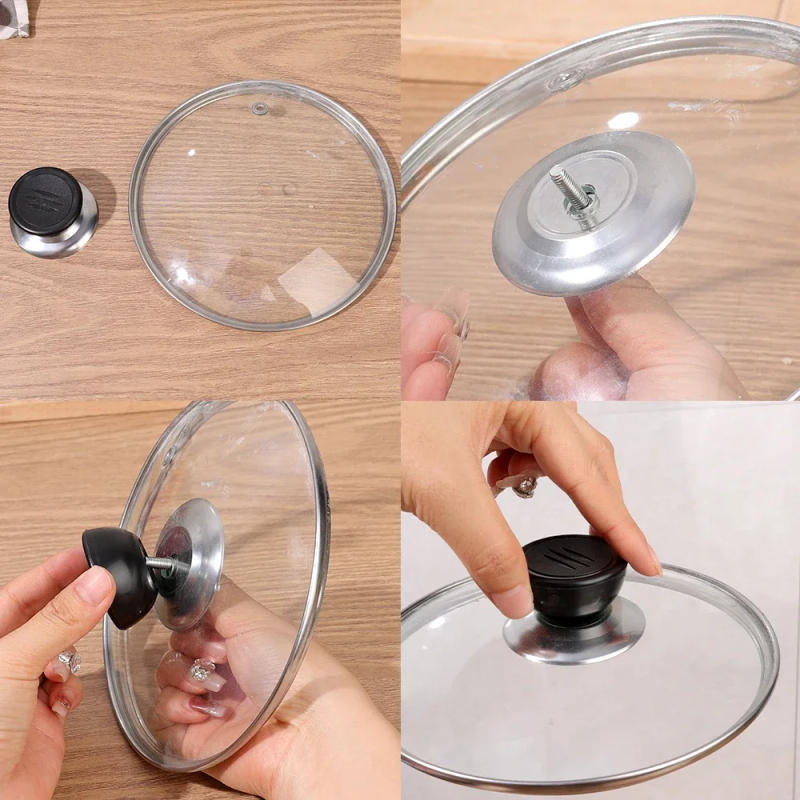 Description Picture 5 of itemUniversal Glass Lib Cover Knob Cap Heat-Resistant Cooking Pot Pan Lid Knob Replacement Lifting Handle Kitchen Cookware Handgrip