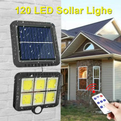 120LED Solar Light With Motion Sensor Detector Outdoor Lamp Flood Spotlight Light
