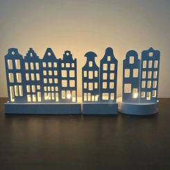 Multilayer House Candle Holder Silicone Mold DIY Cement Gypsum Clay Pouring Window House Resin Ornaments Mold Home Decoration
