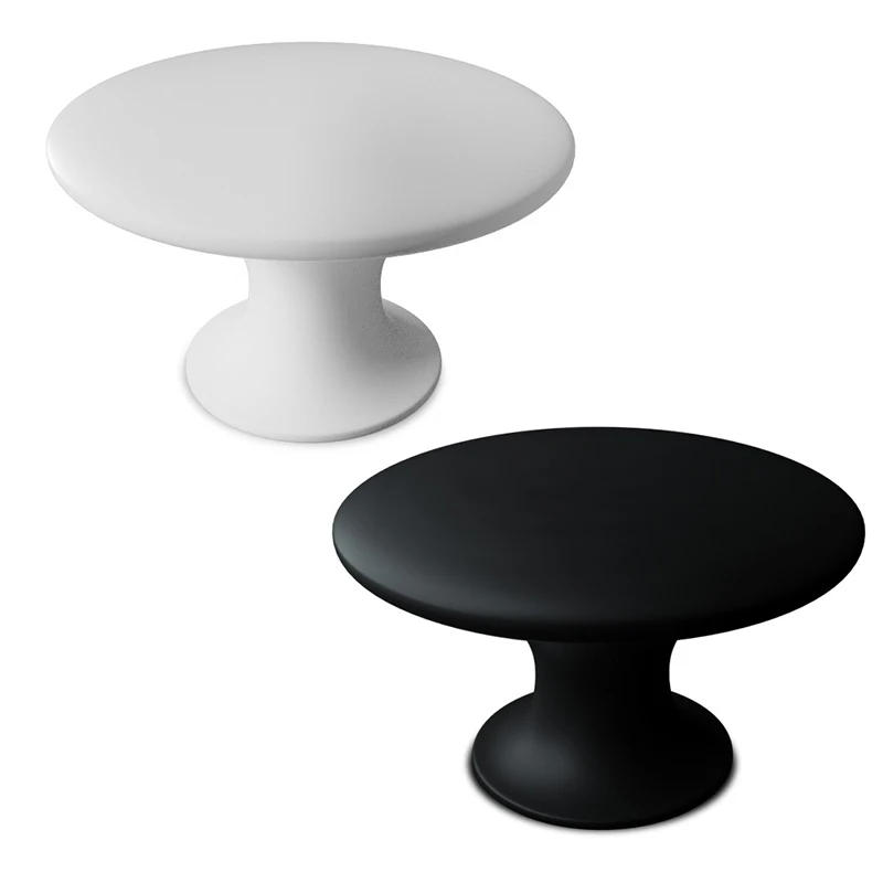 Description Picture 2 of itemPunch-Free Self-Tapping Plastic Matte Surface Round Single-Hole Small Handle Modern Minimalist Cabinet Door Handle