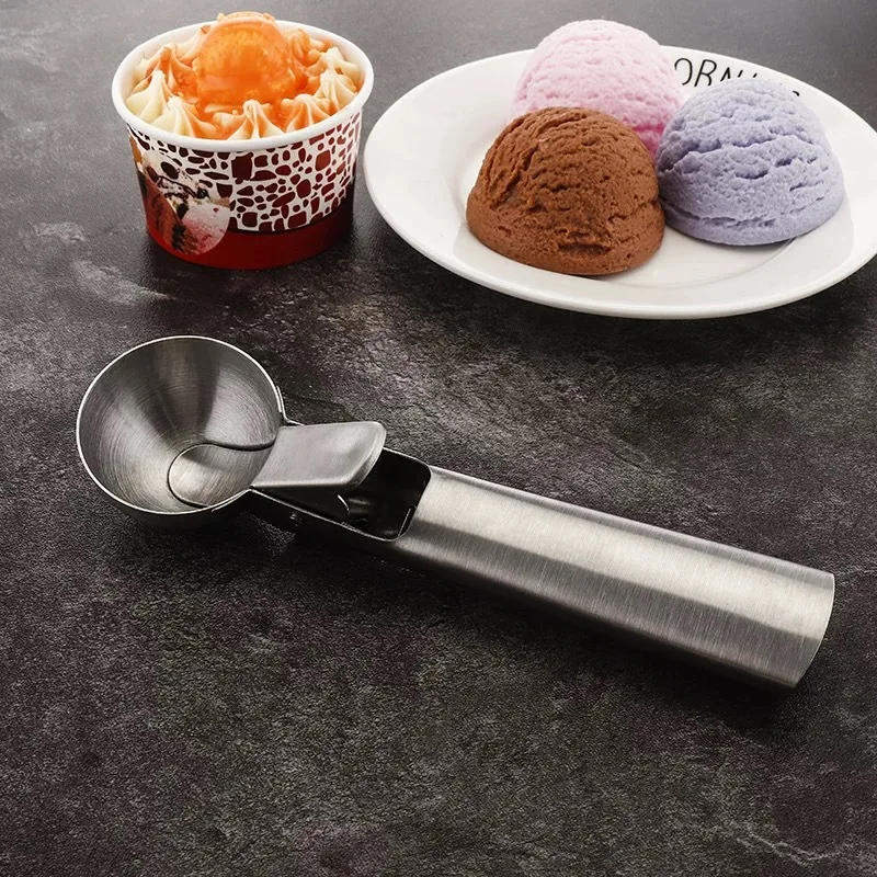 Description Picture 2 of itemStainless Steel Ice Cream Scoops, Ice Cream Scoops, Watermelon Baller, Non-Stick Fruit Dessert Spoon, Kitchen Tools