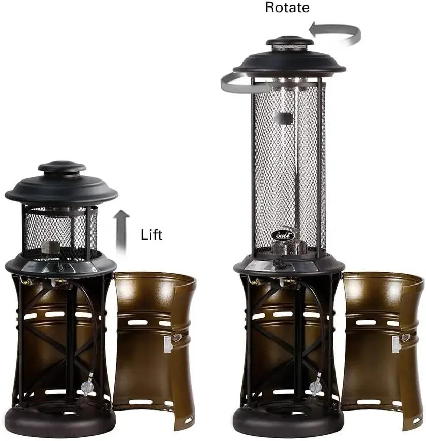 Description Picture 4 of itemPropane Patio Heater Gas Patio Heater Floor-Standing Outdoor Heater Commercial Patio Round Dancing Flame Wheels